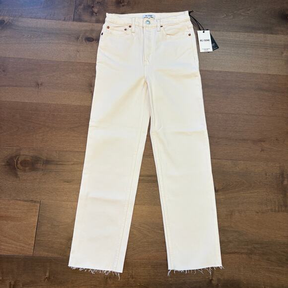 RE/DONE Women’s Originals 70s Stove Pipe Jeans in Vintage White size 26 NWT - Picture 1 of 8